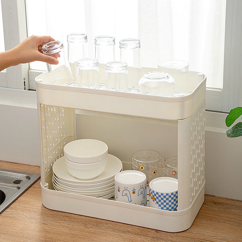 Giá Đỡ Cốc Hai Lớp Bằng Thủy Tinh Để Bàn Tiện Lợi Dành Cho Phòng Khách