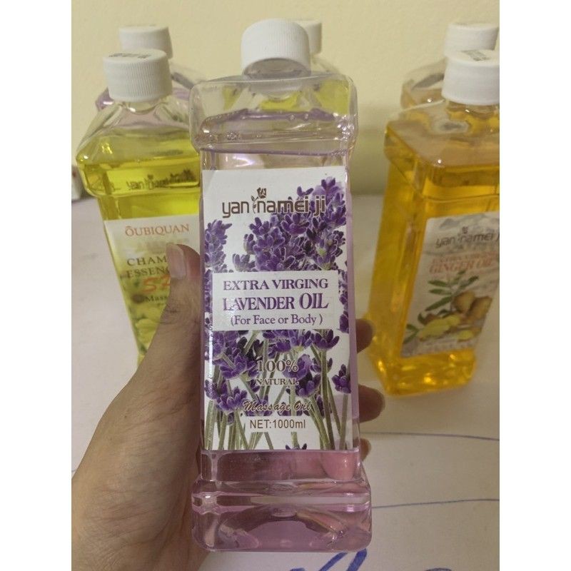 Dầu massage body chiết xuất hoa cúc, hoa hồng, lavender...Chai 500ml