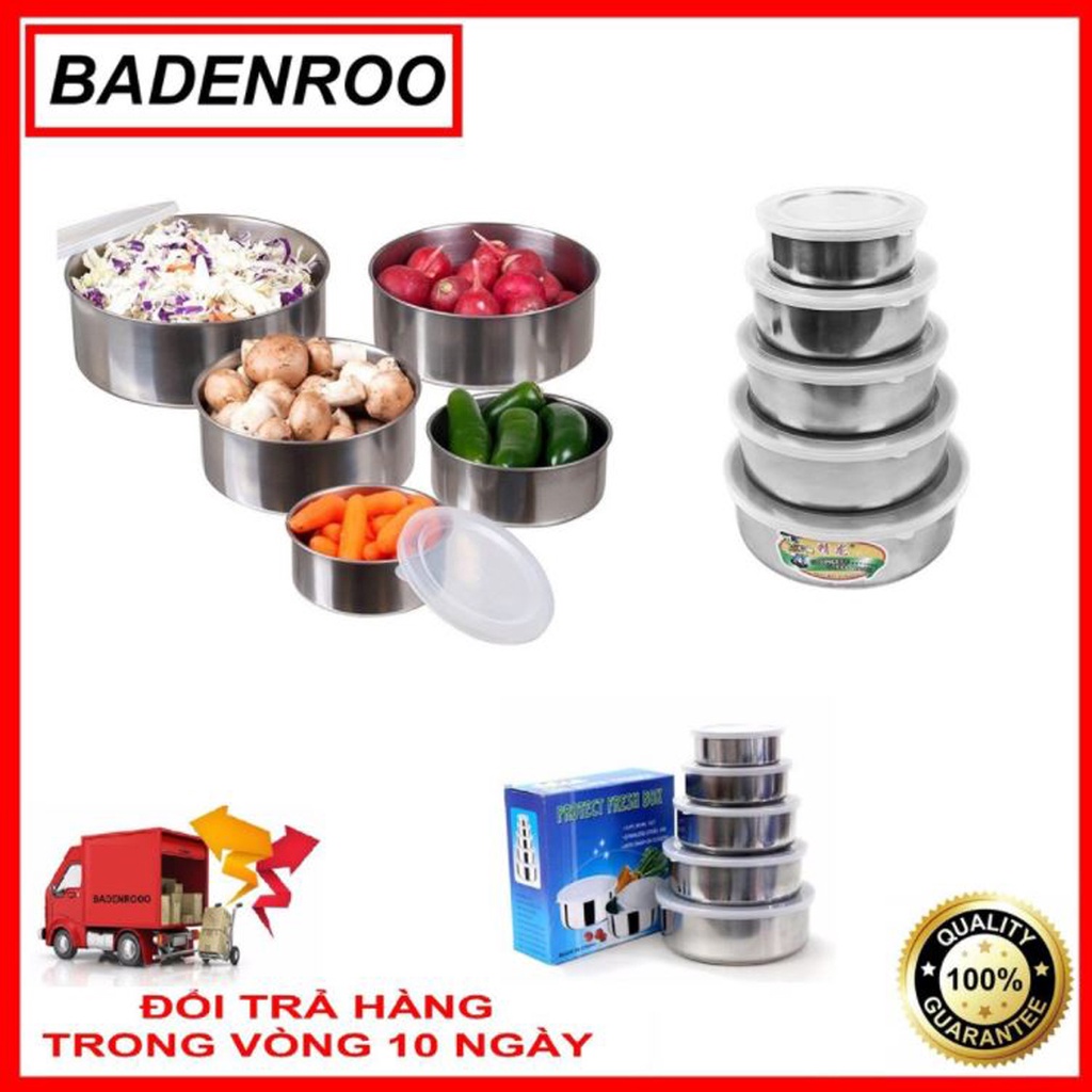 Bộ 5 bát inox bảo quản thực phẩm (BỘ BÁT INOX)