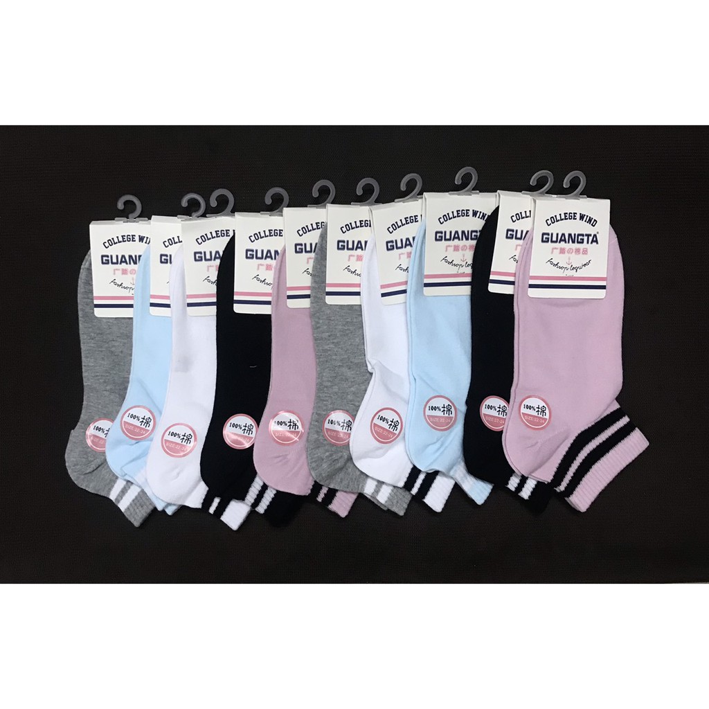 Combo 5 đôi vớ sọc và tim , thun cotton , mode HÀN QUỐC ,loại tốt thương hiệu GUANGTA , ảnh thật