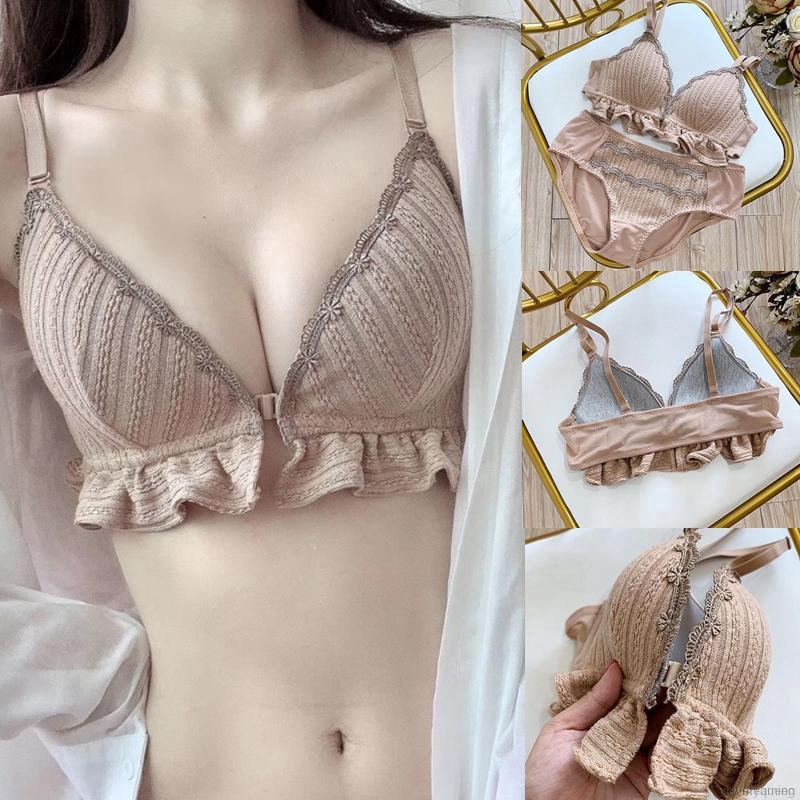 Bộ áo ngực phối nhún bèo + quần lót gợi cảm cho nữ
