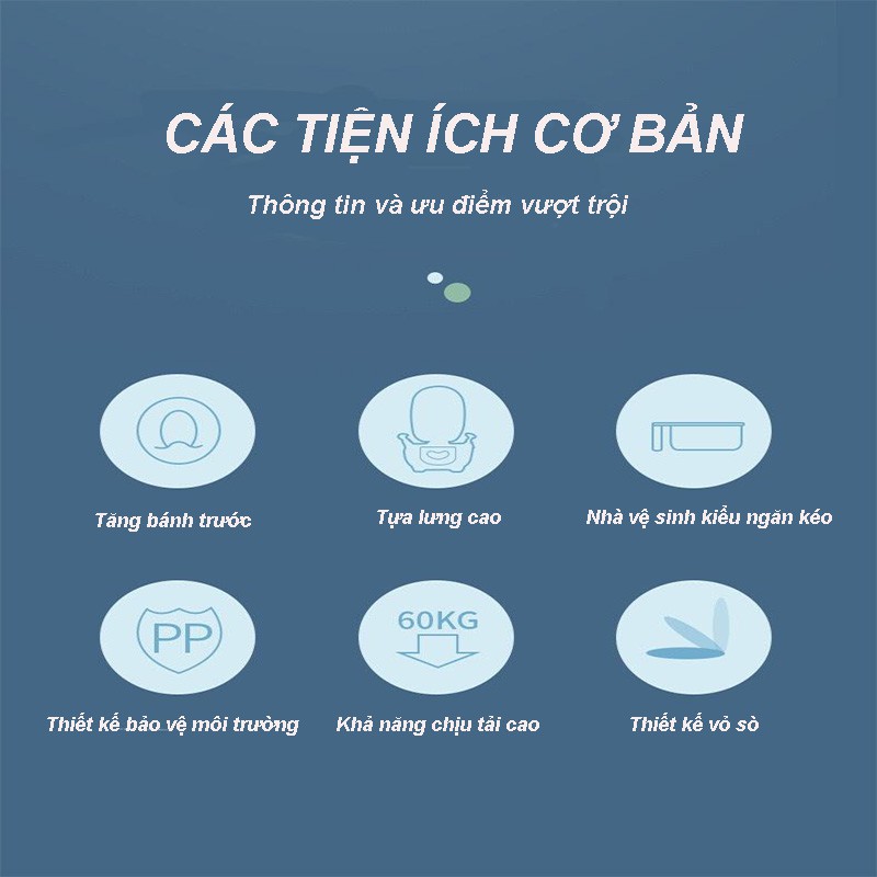 BÔ VỆ SINH CHO BÉ CAO CẤP - Bồn tiểu, bồn cầu chống trượt, có ghế tựa lưng cho em bé [TẶNG KÈM CHỔI CỌ VỆ SINH] LB315214