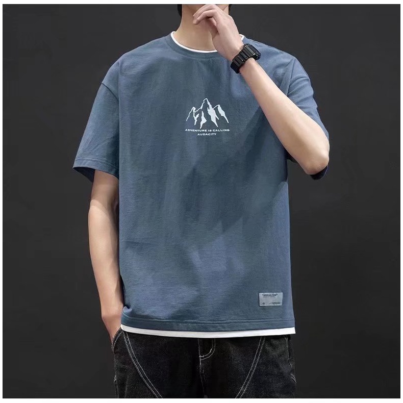 Áo Thun Tay Lỡ Dáng Rộng In Chữ Thời Trang Phong Cách Nhật Bản Cho Nam Size M-3XL