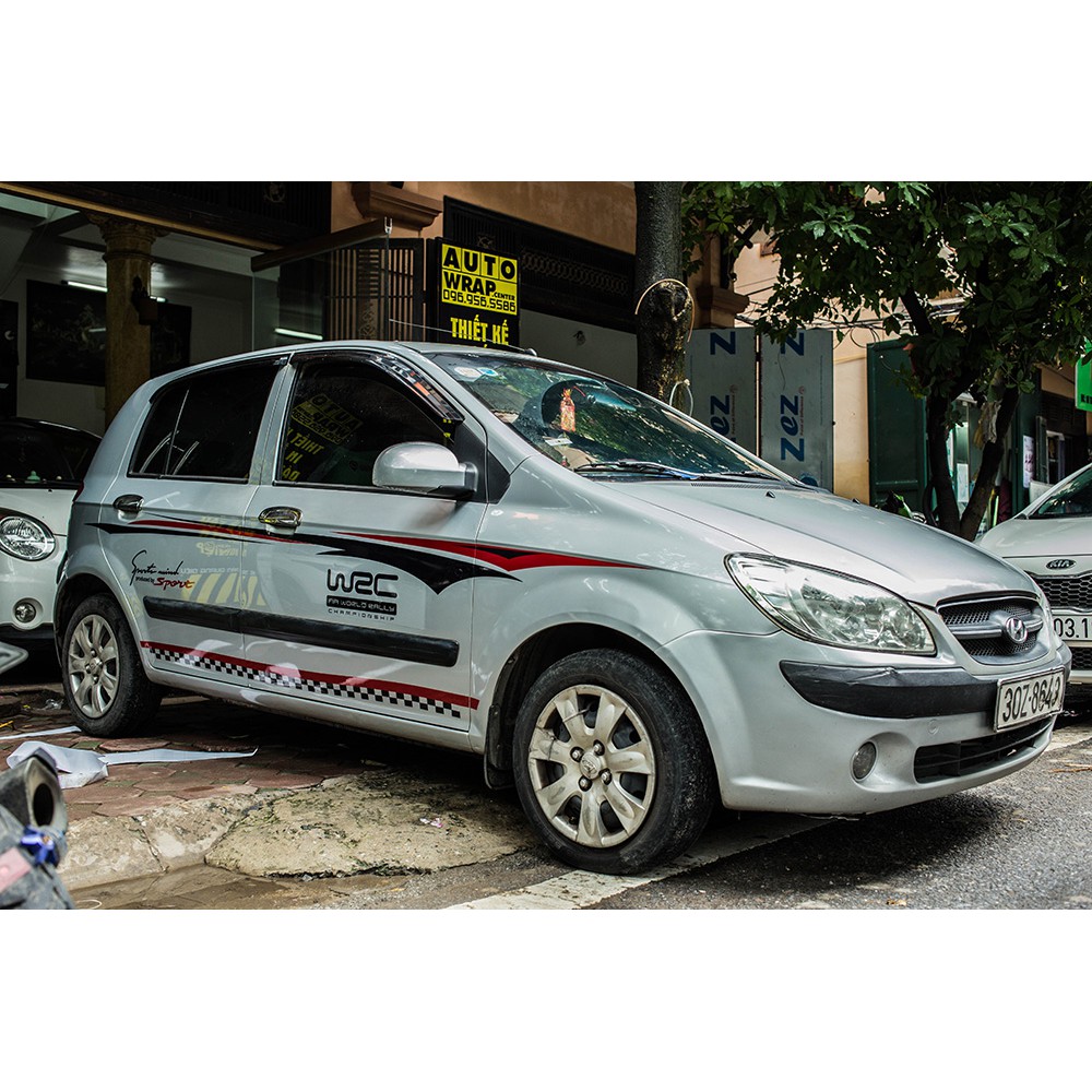 Tem họa tiết xe Getz Sport - Tem họa tiết ô tô Hyundai, tem dán sườn xe thể thao