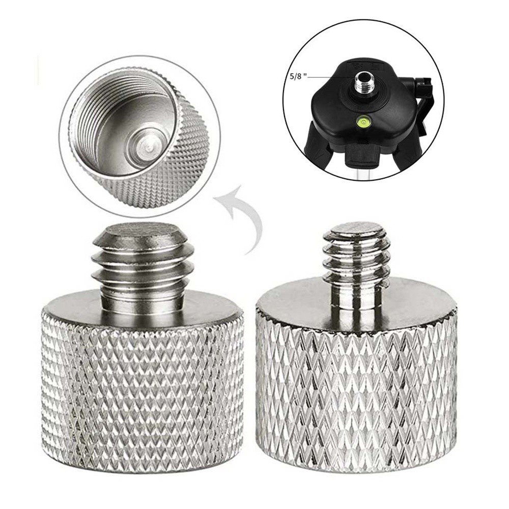 Set 2 đầu chuyển đổi micro ren vặn 5/8'' sang 3/8'' và 5/8'' sang 1/4" chuyên dụng