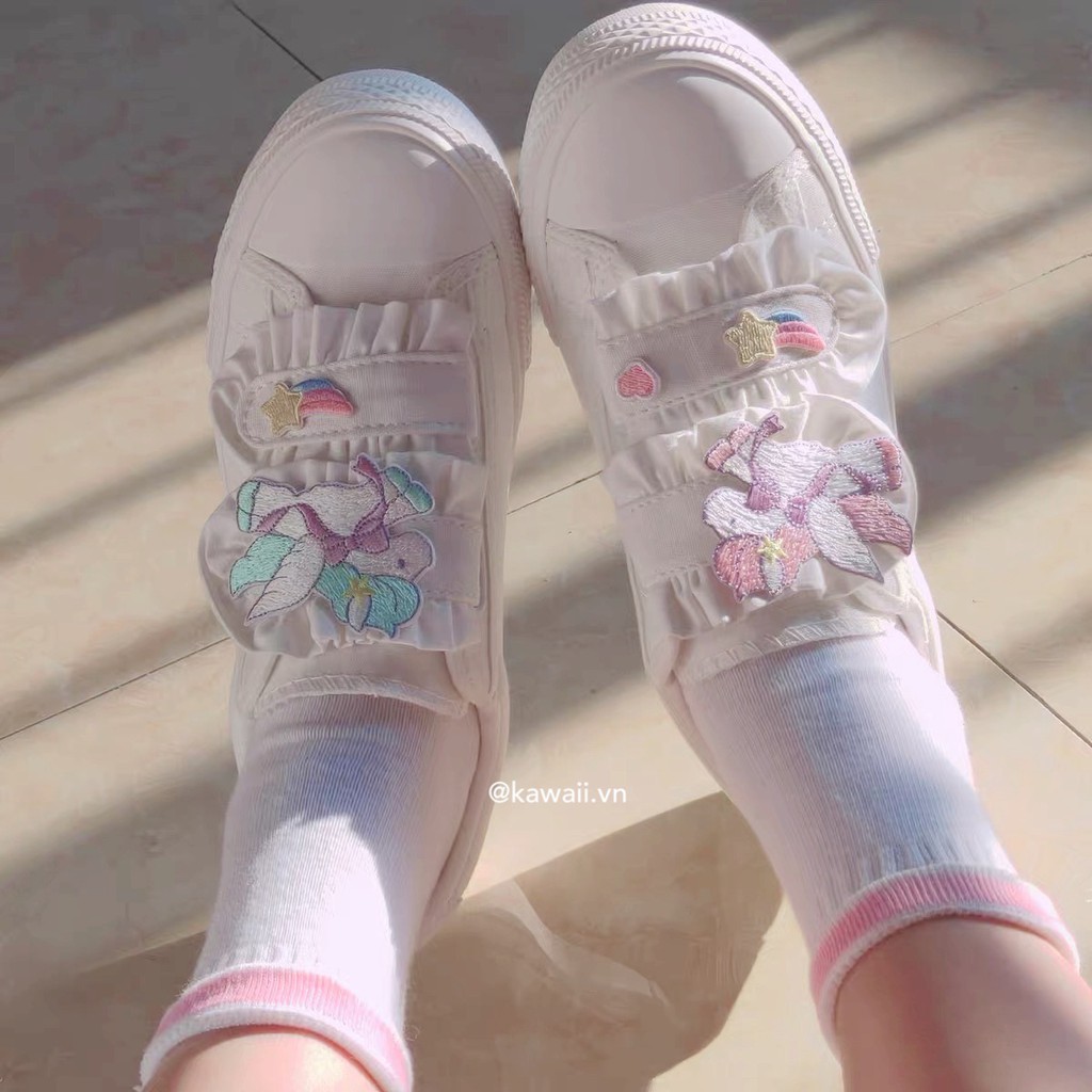 [Có sẵn] GIÀY MOMO SHOES - GIÀY CANVAS QUAI DÁN DỄ THƯƠNG (có tặng kèm patch cute) (Ảnh thật shop tự thực hiện.)