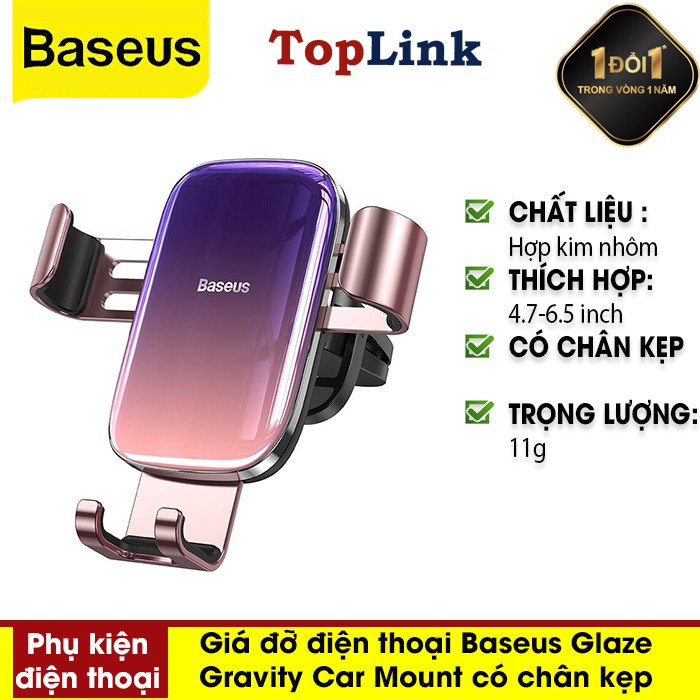 Giá Đỡ Điện Thoại Ô Tô, Giá Kẹp Điện Thoại Ô TÔ Baseus Glaze Gravity Car Mount Có Chân Kẹp Vào Cửa Gió Điều Hòa | BigBuy360 - bigbuy360.vn