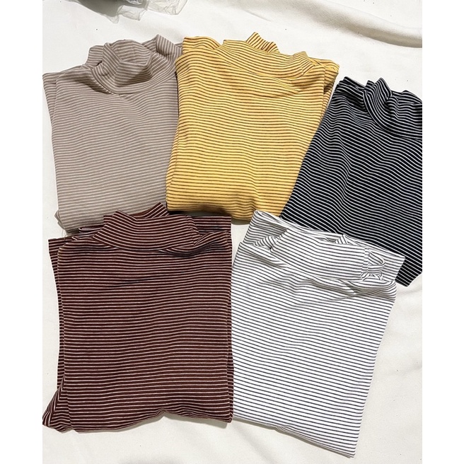Áo nỉ kẻ cổ cao - Áo nỉ tay bồng Quảng Châu dày dặn style Ullzang xinh xắn | BigBuy360 - bigbuy360.vn