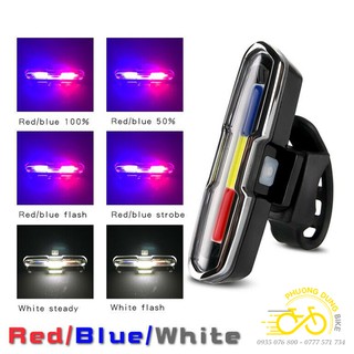 Đèn hậu xe đạp 2 màu Xanh Đỏ / 3 màu Xanh Trắng Đỏ ZH-1808