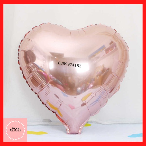 Bong bóng kiếng trái tim tráng nhôm ❤️FREESHIP❤️ Bóng bay hình trái tim size 18inchs, 45cm trang trí sinh nhật, đám cưới