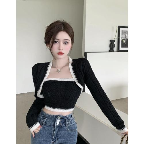 Áo Sweater Dệt Kim Dáng Ngắn Thiết Kế Mới Thời Trang Dành Cho Mùa Thu