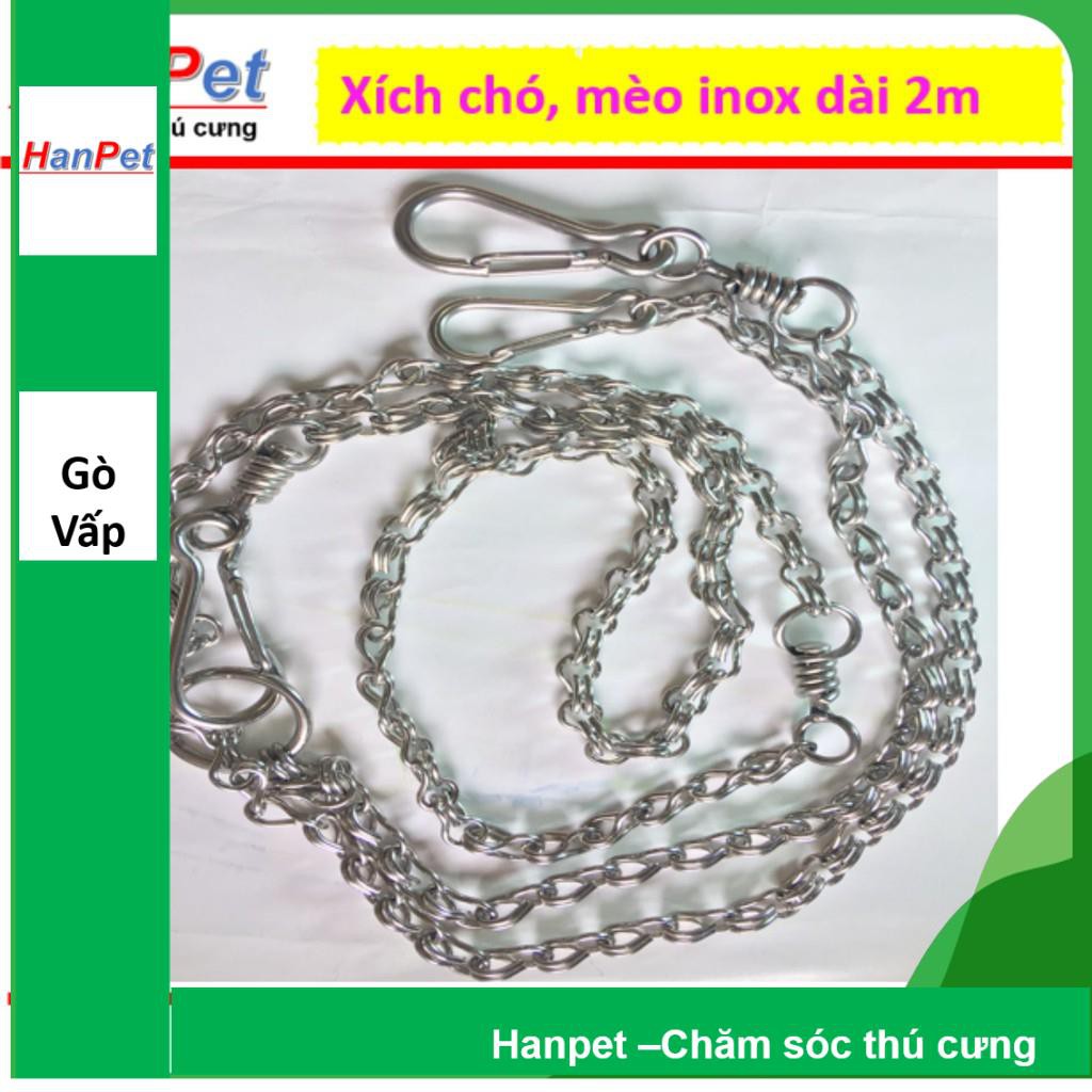 Size 2- Xích Inox chống gỉ, chống xoắn cho chó, mèo, xích dài 1.4m (- 325c) (dùng cho chó &lt;10kg)