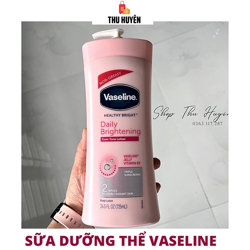 Sữa dưỡng thể Vaseline Healthy White UV Lightening Body Lotion 725ml