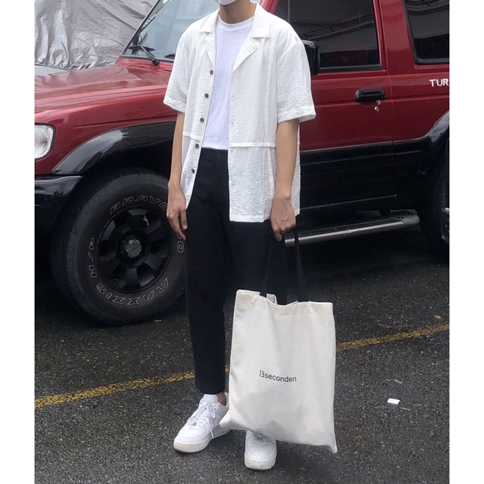 Túi Tote Trắng Quai Đen 13seconden