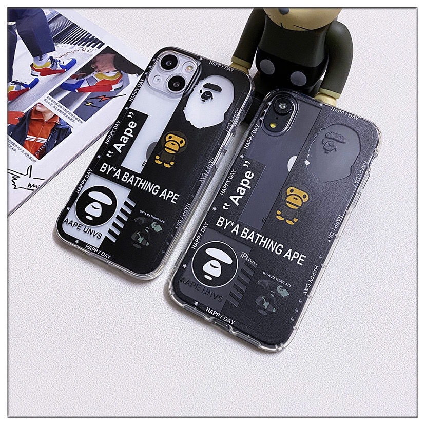 Ốp Điện Thoại TPU Mềm Chống Sốc In Logo BAPE Cho IPhone 14 12 PRO 12Promax mini 11 PRO 11PROMAX 13 PRO 13PROMAX Xs Max XR 6 7 8 Plus