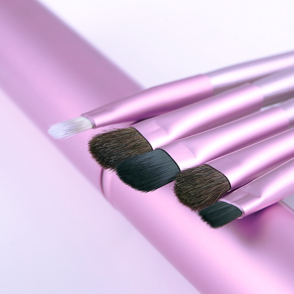 [Hàng mới về] Set 5 cọ trang điểm phấn mắt tay cầm bằng gỗ tiện dụng