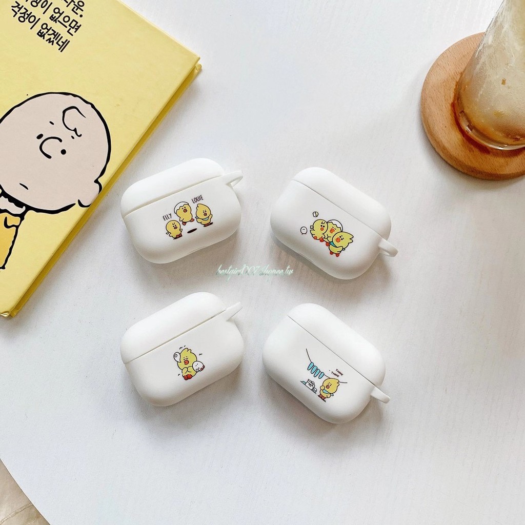 Vỏ Bảo Vệ Hộp Sạc Tai Nghe Airpods 1 / 2 Hình Ba Chú Gà Vui Nhộn