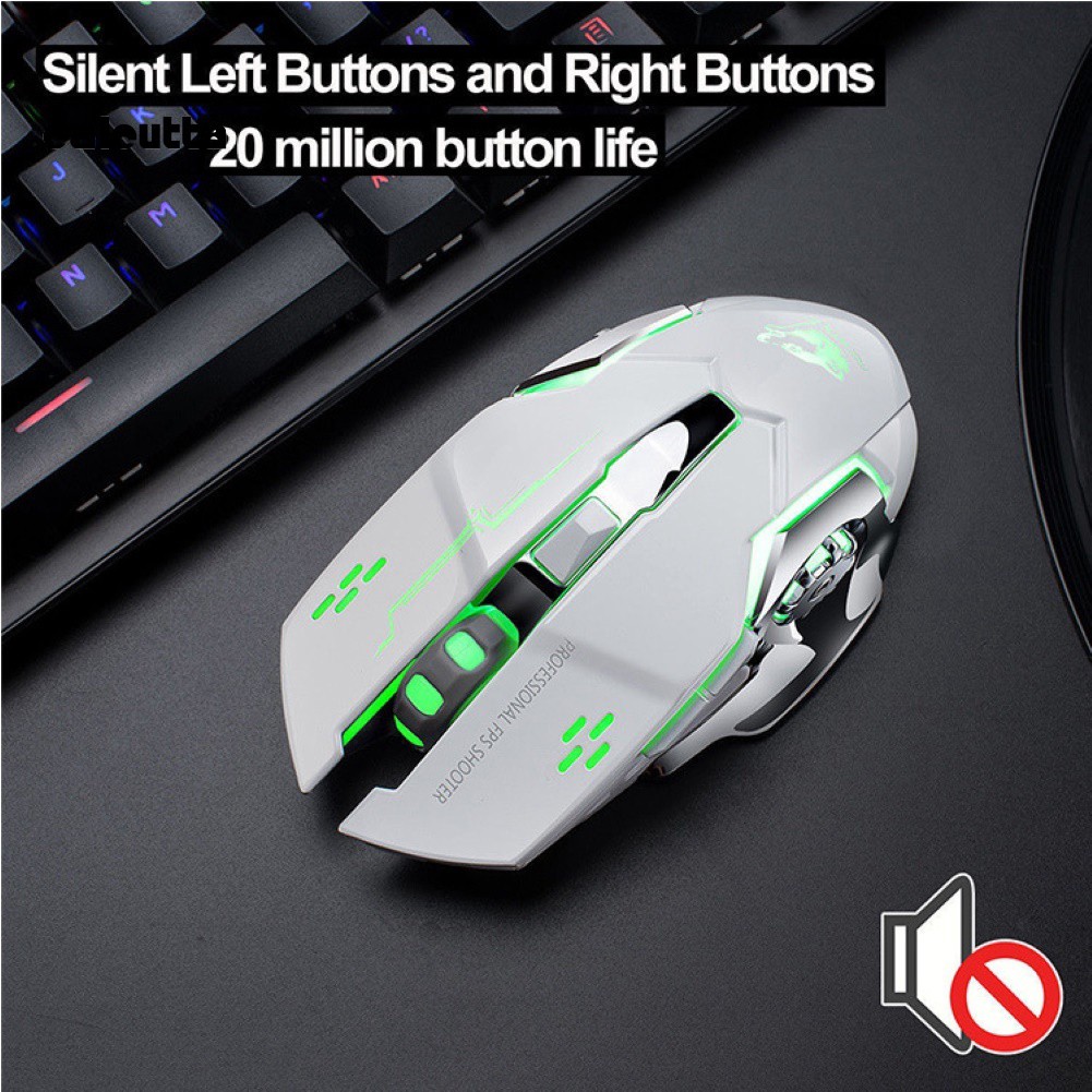 ✡YEYL✡Ergonomic Rechargeable Breathing Light Mute Wireless Gaming Mechanical Mouse