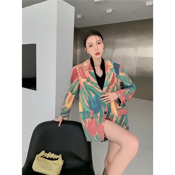 Áo vest blazer họa tiết koreastyle