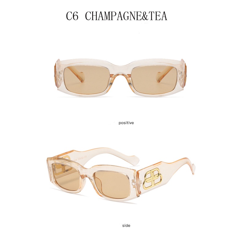 Kính mát nữ Samjune 18076 dáng vuông gọng nhỏ thời trang mới retro hiện đại 2021