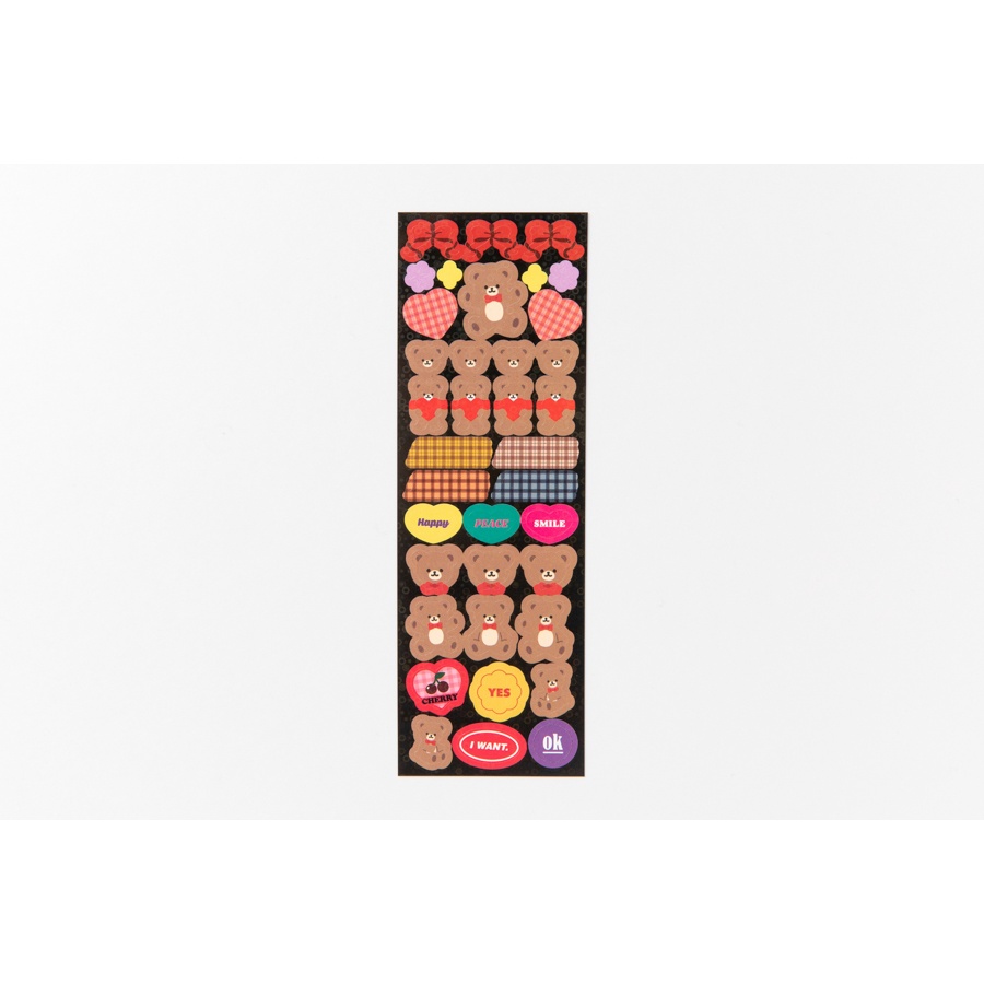 Set 2 Tấm Sticker ARTBOX Hàn Quốc Black Bear Gấu Bear Dễ Thương