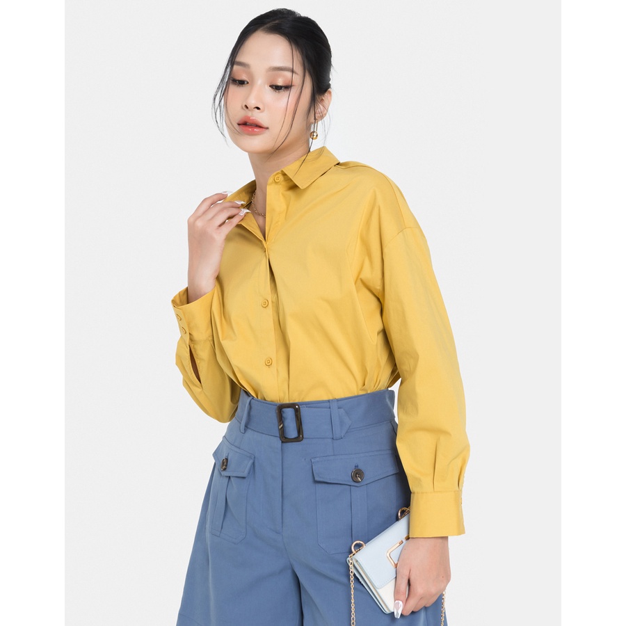 Áo Sơ Mi Oversize Nữ JUNO Thân Sau Cutout JNASM005