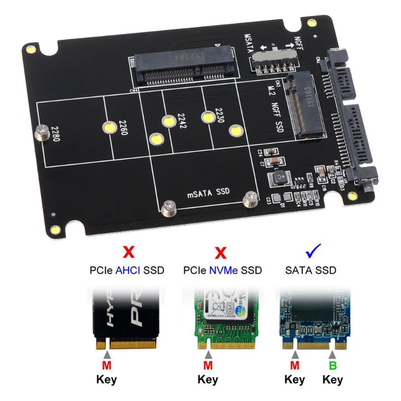 Bộ Chuyển Đổi Thẻ Nhớ Ssd 2 Trong 1 Msata / M.2 Ngff Sang Sata3 2.5 Inch Cho Máy Tính | BigBuy360 - bigbuy360.vn