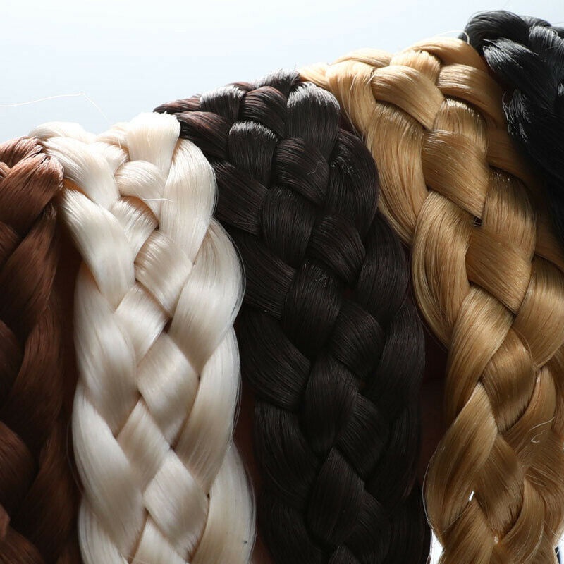 Băng Đô Cài Tóc Dạng Bím Tóc Giả Bằng Sợi Tổng Hợp Co Giãn Màu Đen / Nâu Phong Cách Bohemia Cho Nữ