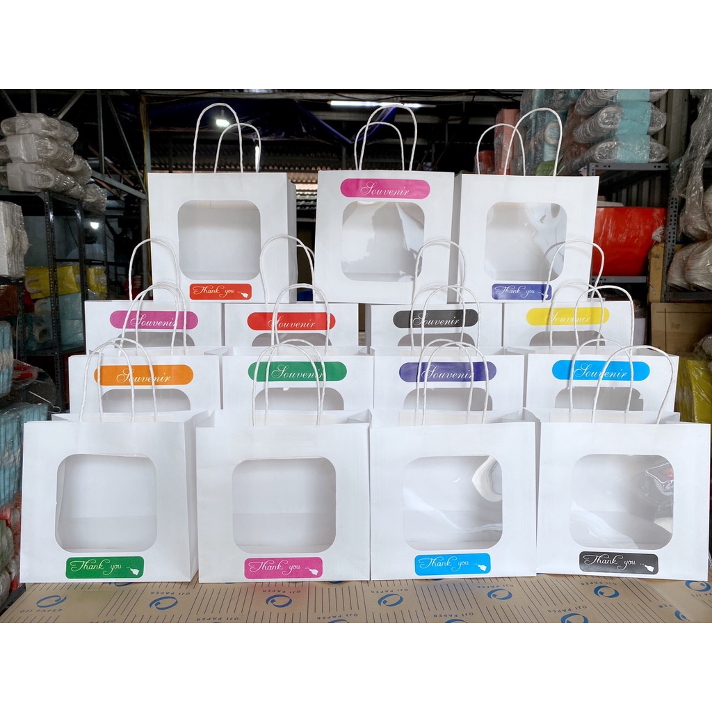 SET 100 CÁI TÚI GIẤY MẶT KÍNH MIKA ĐỰNG HOA, QUÀ TẶNG SIÊU XINH SIZE 20X21X10CM (100 CHIẾC)