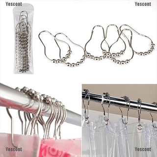 Bộ 12 Móc Treo Rèm Nhà Tắm Bằng Thép Không Gỉ Tiện Dụng