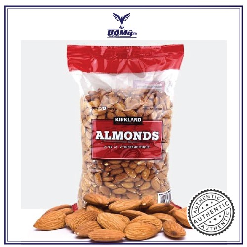 Hạt hạnh nhân Kirkland Almonds không muối 1.36kg của Mỹ