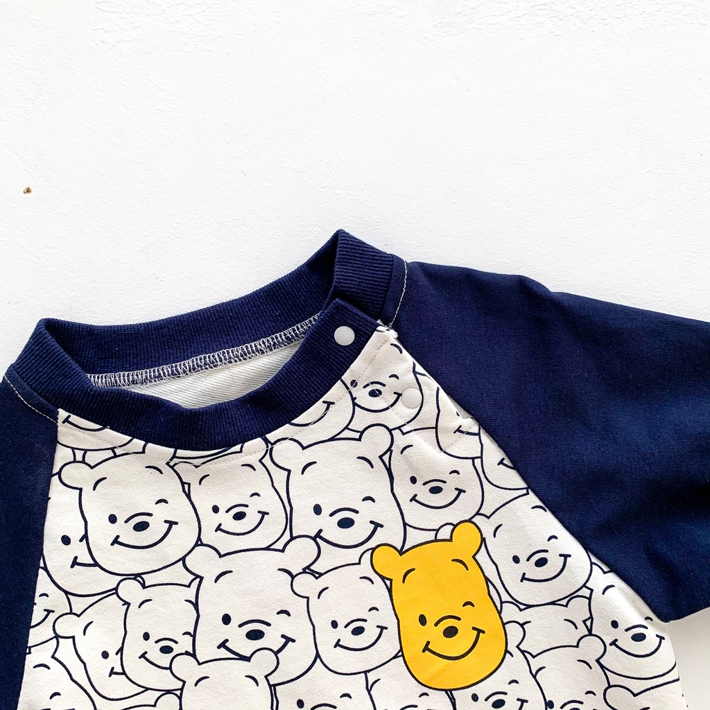 Áo liền quần tay dài in họa tiết gấu dễ thương thời trang dành cho trẻ em