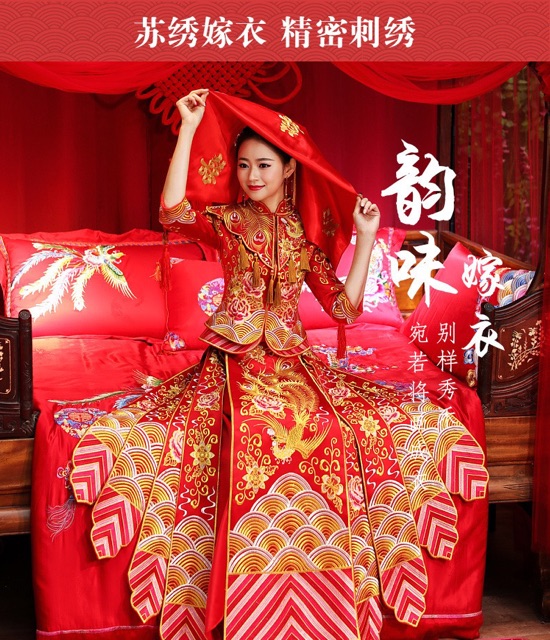 Bộ khỏa người hoa mẫu mới phụ kiện cưới Giang