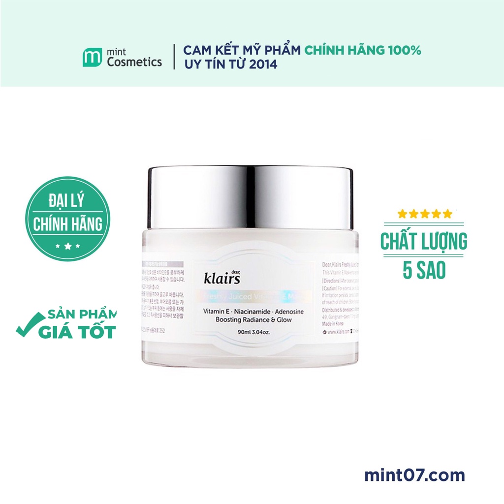 Mặt nạ ngủ Klairs Freshly Juiced Vitamin E Mask