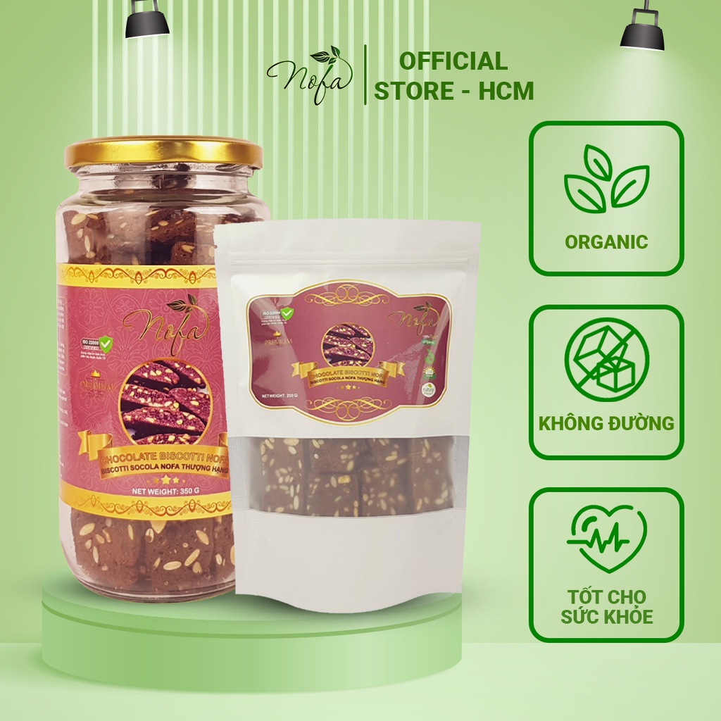 Biscotti Nofa Nguyên Cám Vị Vani 500g, Thơm Ngon Giòn Rụm, Giảm Cân Đẹp Dáng Nguyên Cám 3 Vị, Vani, Chocolate, Matcha