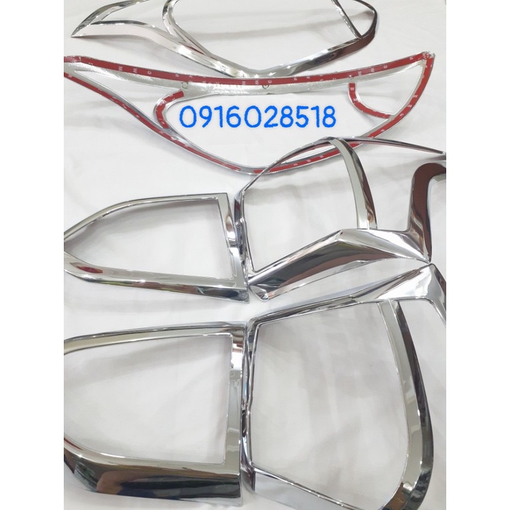 Ốp viền đèn pha hậu trước sau i10 dài 2 đầu 2017 2018 2019 2020 xi mạ Crom op den truoc sau