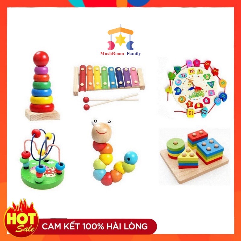 [Hot] Combo Đồ Chơi Gỗ Thông Minh Phát Triển Trí Tuệ Cho Bé