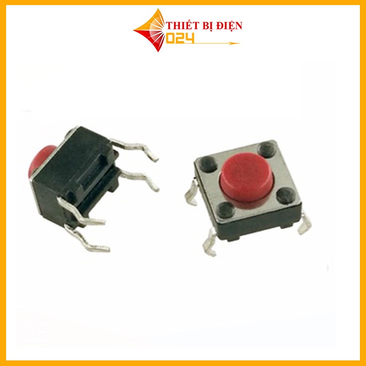 Combo 10 Nút Nhấn 4 Chân 6x6x5mm (Đỏ)