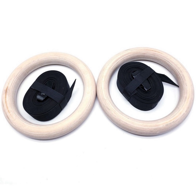 Vòng xà Gymnastic Rings 32mm, Calisthenics Rings- Vòng xà vòng treo Ring Dip gỗ Bạch Dương