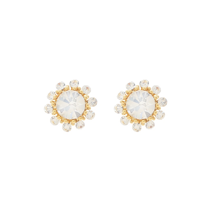 [Jiudoulan] Bông Tai Hoa Hướng Dương Đính Đá Zircon Sáng Bóng Sang Trọng Thời Trang Hàn Quốc Cho Nữ