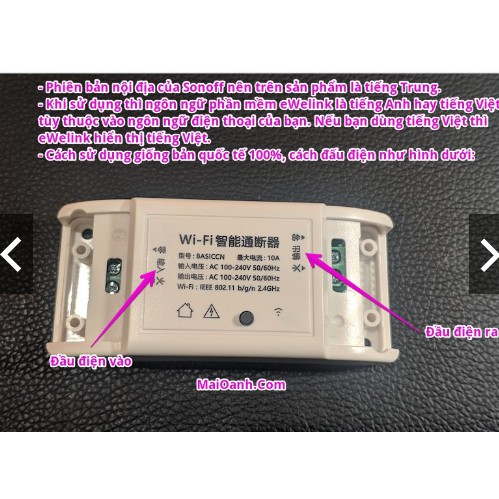 SONOFF Công Tắc WIFI, ổ cắm wifi Điều Khiển Từ Xa Thông Minh app ewelink
