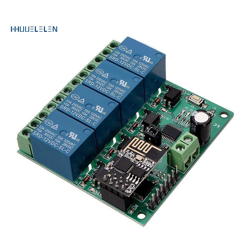 Mạch điều khiển cho nhà ở thông minh 12V ESP8266 4 cổng wifi thông qua app trên điện thoại