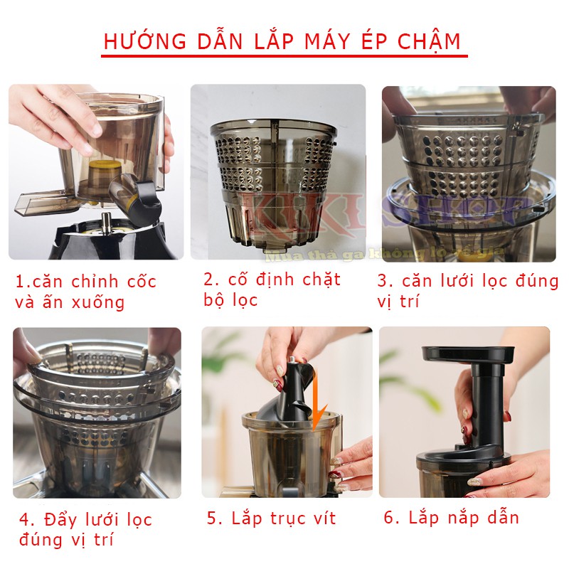 Máy ép chậm trái cây UGASUN, máy ép hoa quả chậm và làm kem tươi, Kiki shop