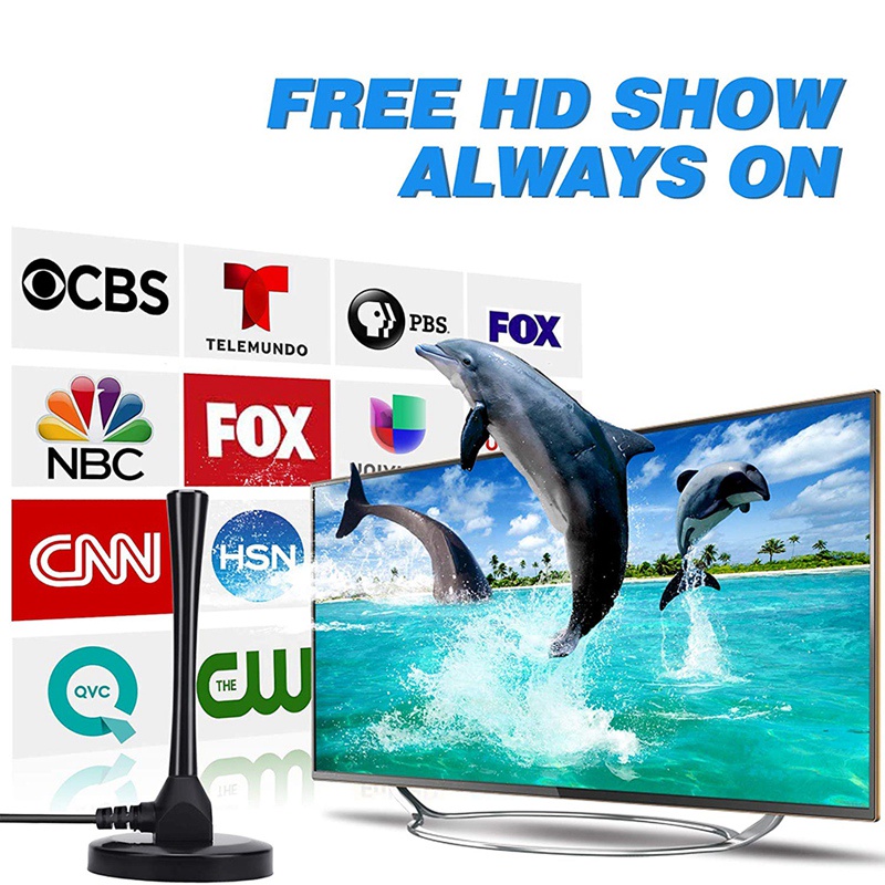 Anten TV kỹ thuật số trong nhà khuếch đại 150 dặm hỗ trợ 4K 1080P HDTV