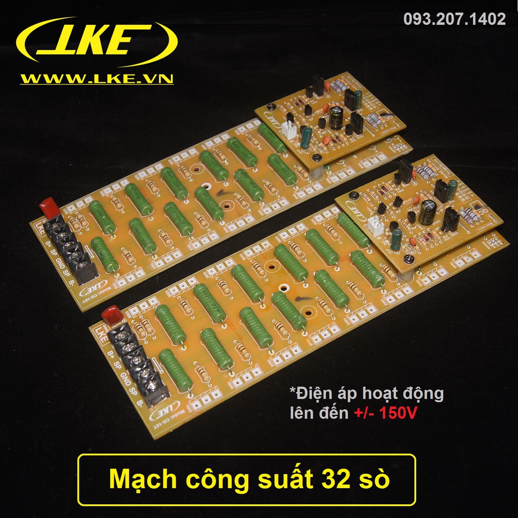 1 cặp mạch công suất 32 sò 720W LKE Fip màu vàng