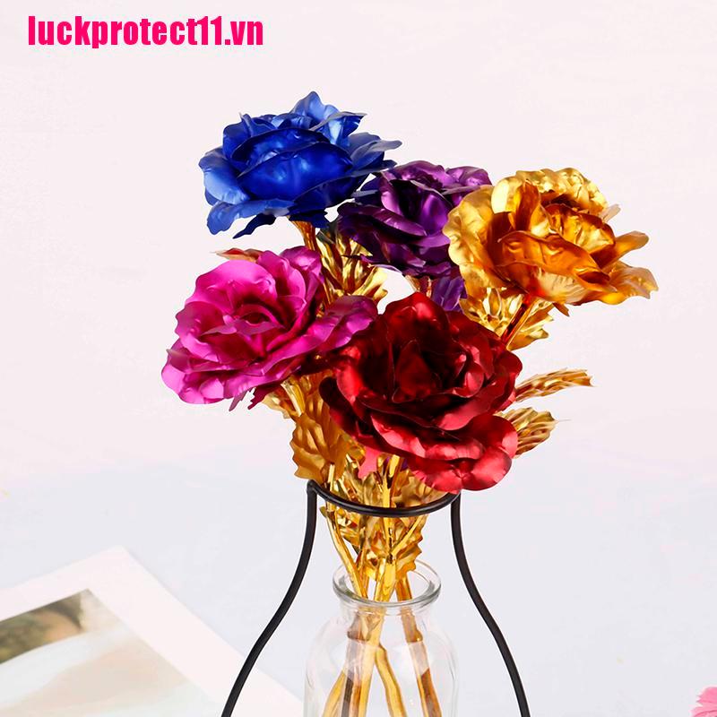 JIAJU 24k gold plated golden rose flowers anniversary valentine's day lovers' gift