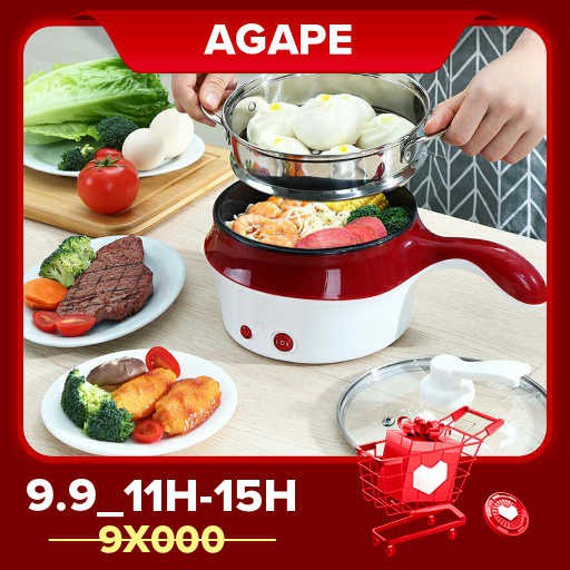 Nồi Điện Mini Hai Tầng Đa Năng Tặng Kèm Khay Hấp có