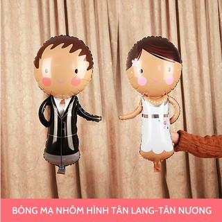 Bóng bay mạ nhôm hình cô dâu chú rể đủ size trang trí phòng tân hôn phòng cưới