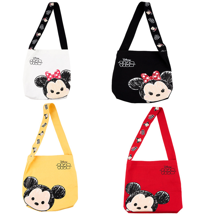 Disney Tsumtsum Series Túi vải công suất lớn Mickey Túi đeo vai sinh viên Phim hoạt hình Mẫu Messenger Túi văn phòng Công nhân Mua sắm Túi xách tay