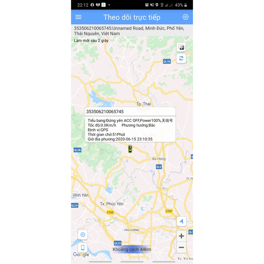 "Chính hãng" Định vị gps GT032-Sever vĩnh viễn-Chống trộm oto xe máy-app tiếng việt